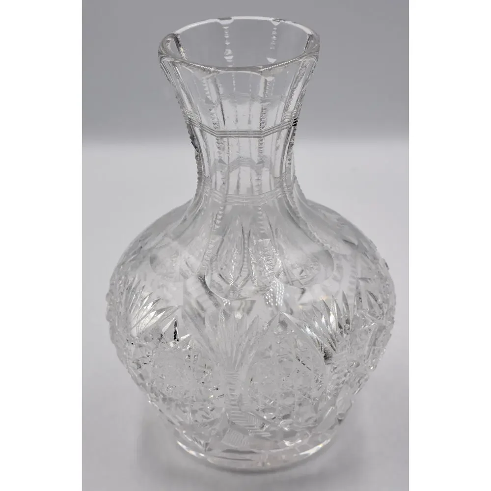 American Brilliant Cut Glass Crystal Carafe Decanter Vase